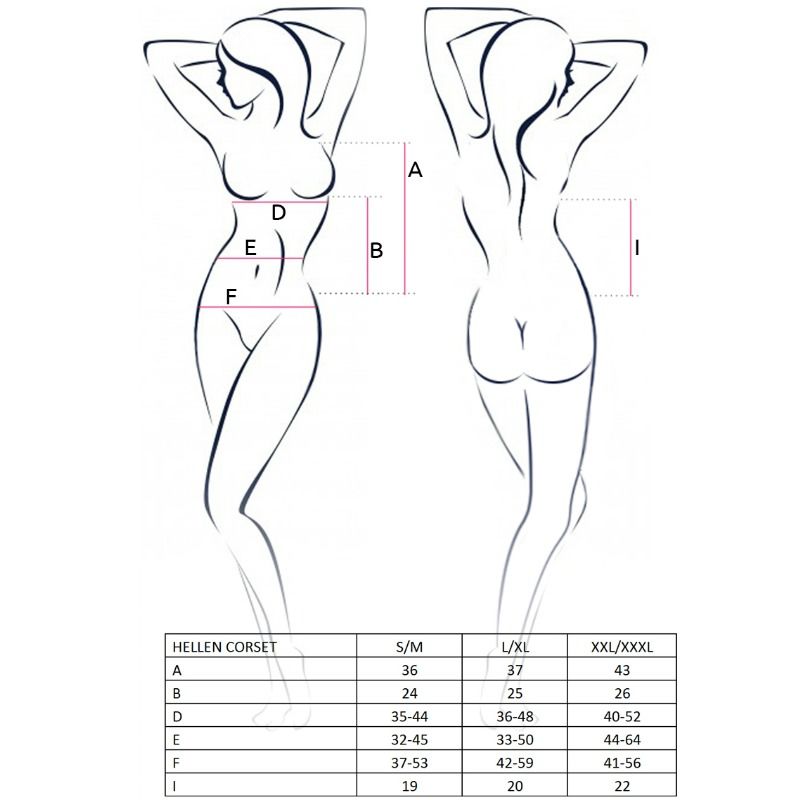 PASSIE - VROUW HELLEN KORSET ZWART MAAT S/M