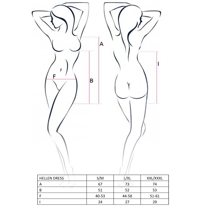 PASSION - Женское платье и стринги Hellen, размер S/M