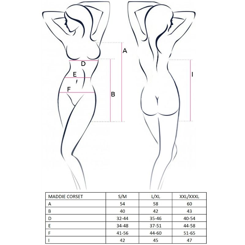 PASSION - CORSET NOIR MADDIE POUR FEMME TAILLE S/M