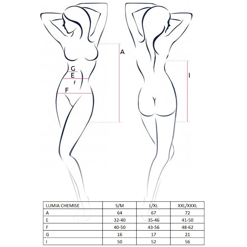 PASSIE - VROUW LUMIA CHEMISE ZWART MAAT L/XL