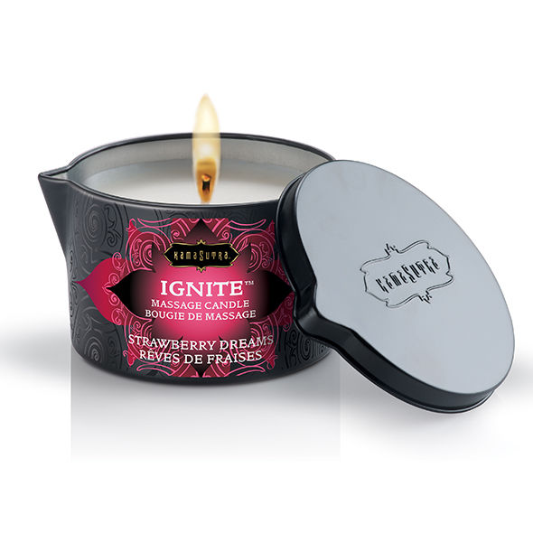 Bougie de massage Kamasutra - Rêves de fraises 170 g