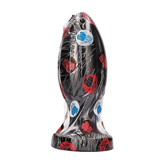 Полностью чёрная анальная пробка 21 см