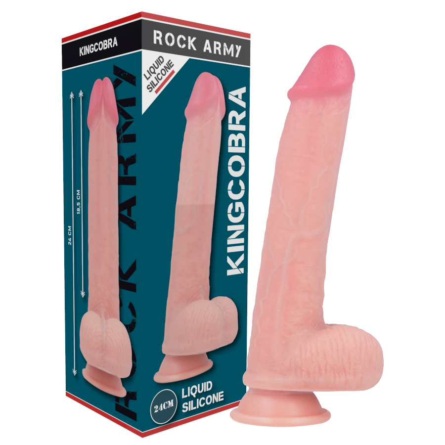 ROCKARMY - COBRA KINGCOBRA RÉALISTE EN SILICONE LIQUIDE PREMIUM 24 CM -O- 4,77 CM