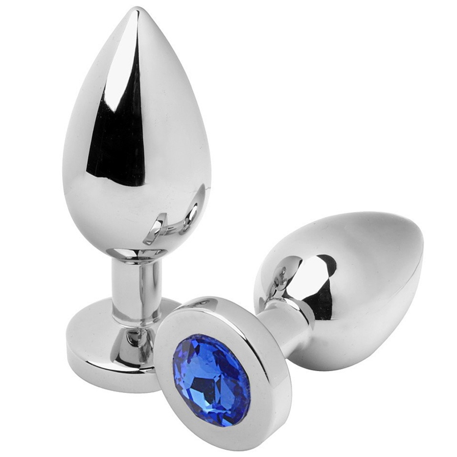 METAL HARD - PLUG ANAL BLEU DIAMANT PETIT 5,71 CM