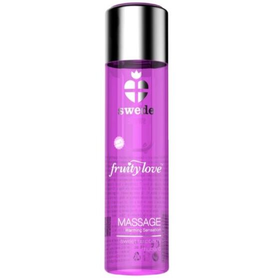 SWEDE - FRUITY LOVE MASSAGEOLIE MET VERWARMEND EFFECT, ROZE FRAMBOOS EN RABARBER 60 ML