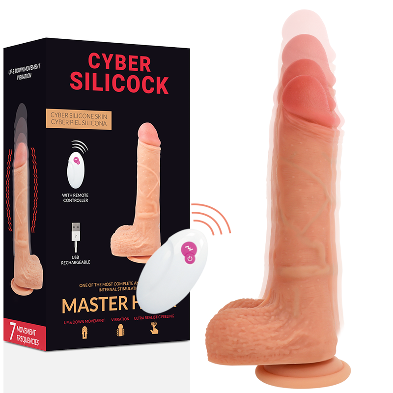 CYBER SILICOCK - AFSTANDSBEDIENING REALISTISCHE MEESTER HUCK 20,9 CM -O- 4 CM