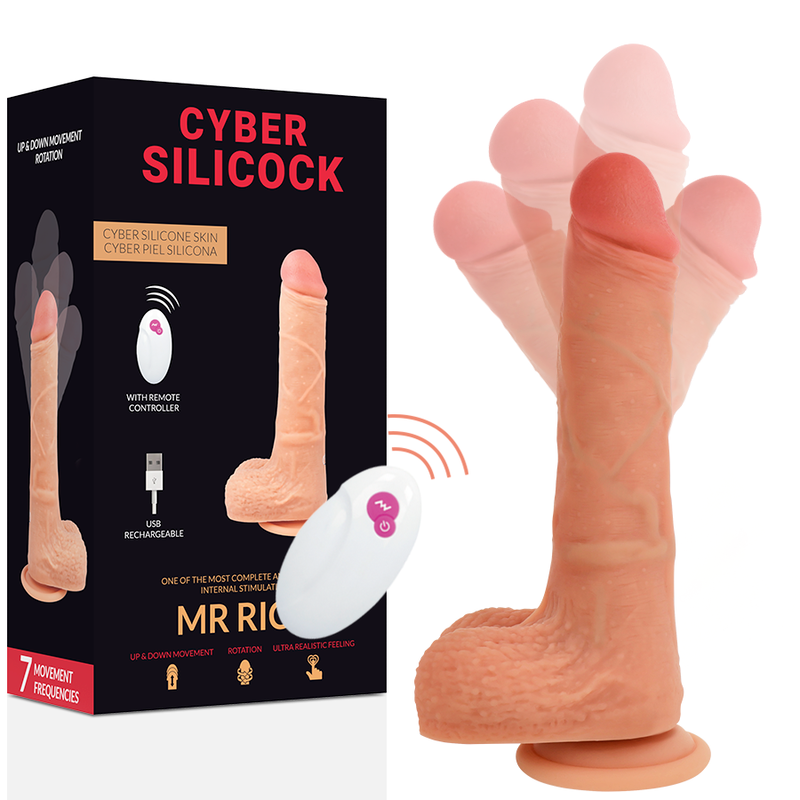 CYBER SILICOCK - REALISTISCHE AFSTANDSBEDIENING MR. RICK 20,9 CM -O- 4 CM