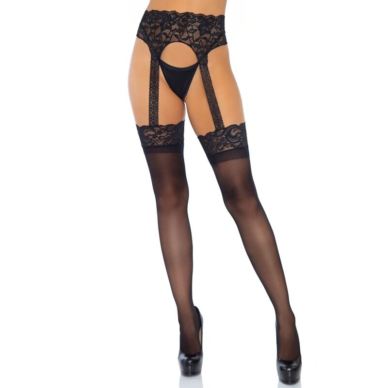 LEG AVENUE - BAS PORTE-JARRETELLE OPAQUE TAILLE UNIQUE
