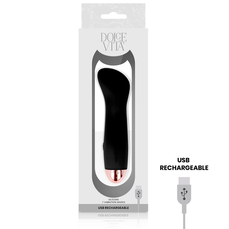 DOLCE VITA - OPLAADBARE VIBRATOR ONE BLACK 7 SNELHEDEN