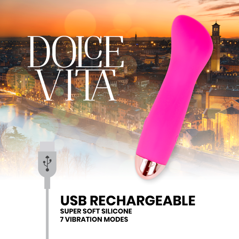 DOLCE VITA - OPLAADBARE VIBRATOR ONE PINK 7 SNELHEDEN