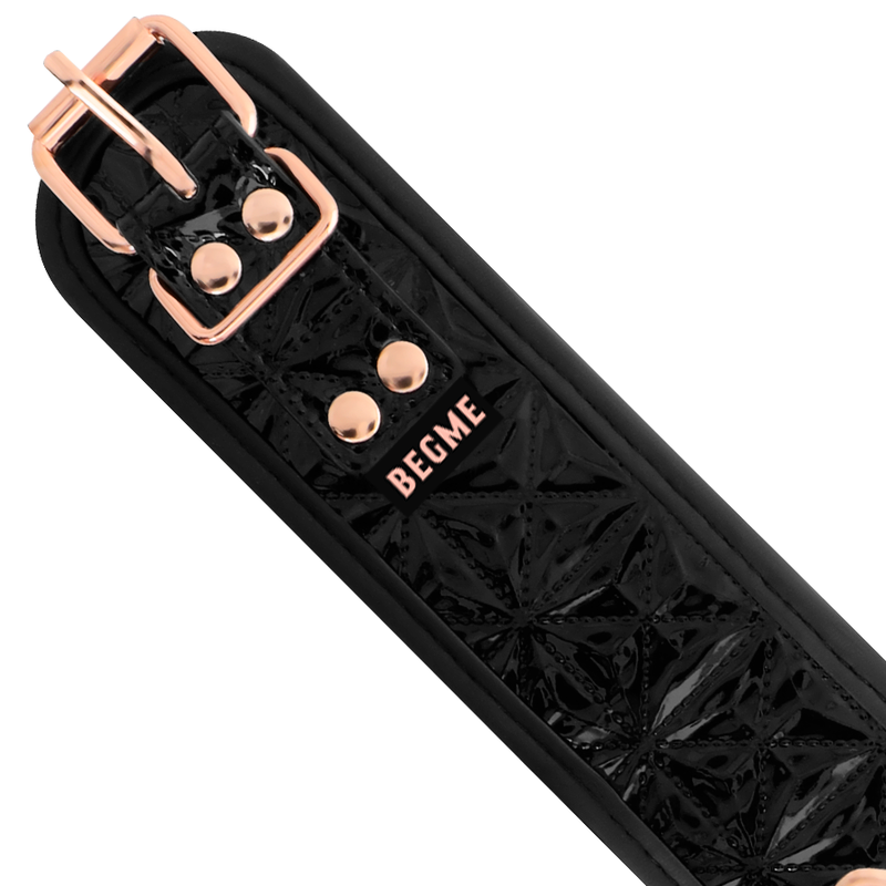 BEGME - ЧЕРНАЯ ВЕРХНЯЯ ЧАСТЬ, ПРЕМИАЛЬНЫЙ ВЕГАНОВЫЙ КОЖАНЫЙ ВОРОТНИК С НЕОПРЕНОВОЙ ПОДКЛАДКОЙ