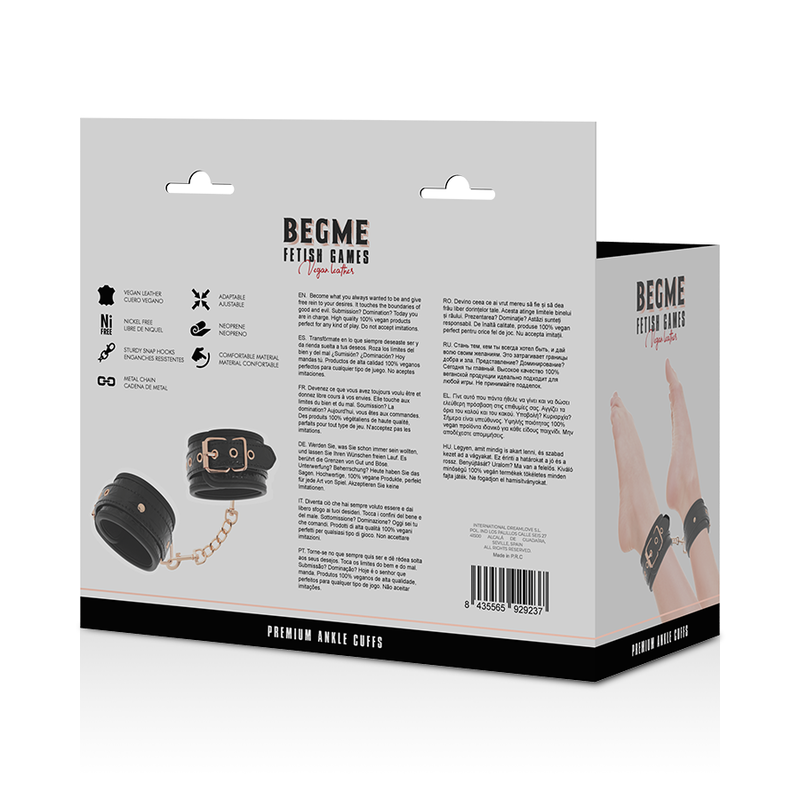 BEGME - Черные манжеты на щиколотку премиум-класса с неопреновой подкладкой