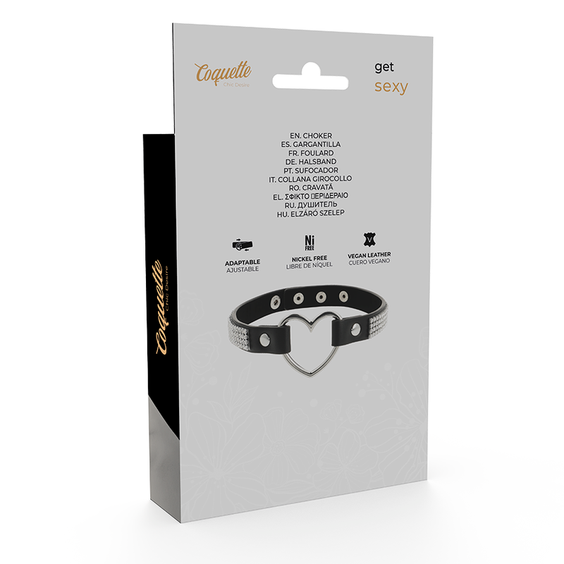 COQUETTE CHIC DESIRE - Веганский кожаный чокер с сердечком