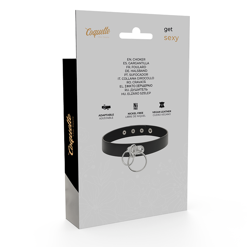 COQUETTE CHIC DESIRE - ДВОЙНОЙ КОЛЬЦО-ЧОКЕР ИЗ ВЕГАНСКОЙ КОЖИ