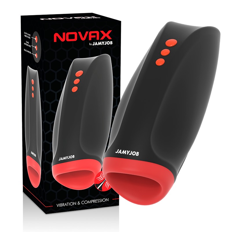 JAMYJOB - NOVAX MASTURBATOR MET VIBRATIE EN COMPRESSIE
