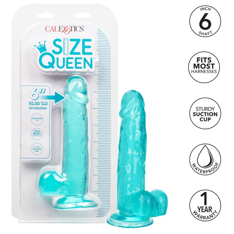 CALEXOTICS - GODEMICHET TAILLE QUEEN BLEU 15,3 CM