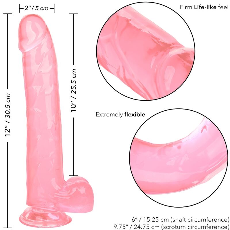 CALEXOTICS - GODEMICHET ROSE TAILLE QUEEN 25,5 CM