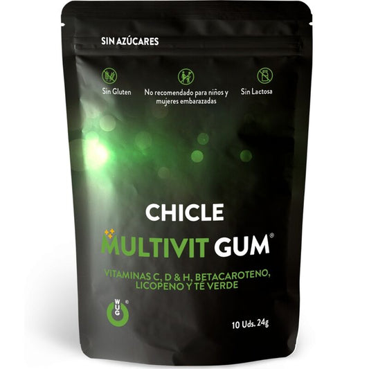 WUG GUM - MULTIVITAMINES VITAMINES C, H, D, BÊTA-CAROTÈNE, LYCOPÈNE ET THÉ VERT 10 UNITÉS