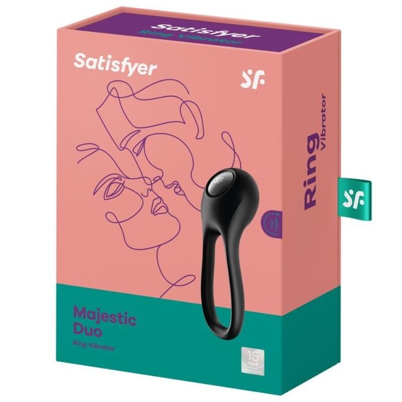SATISFYER - VIBRATEUR ANNEAU DUO MAJESTIC NOIR