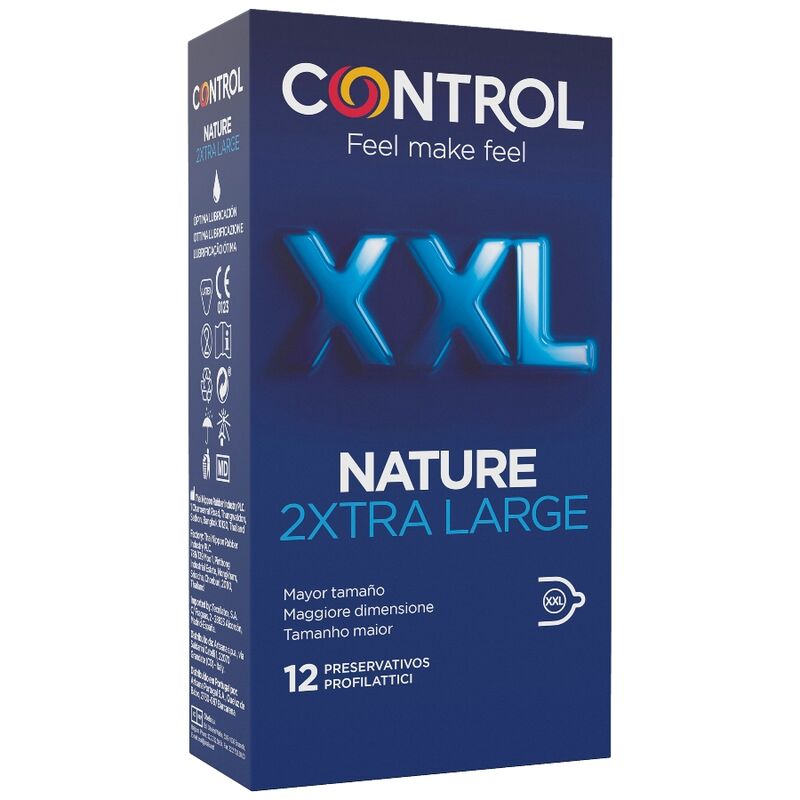 CONTRÔLE - NATURE 2XTRA LARGE XXL PRÉSERVATIFS - 12 UNITÉS