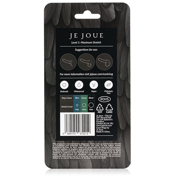 JE JOUE - ANNEAU PÉNIAL EN SILICONE À EXTENSION MAXIMALE - NOIR