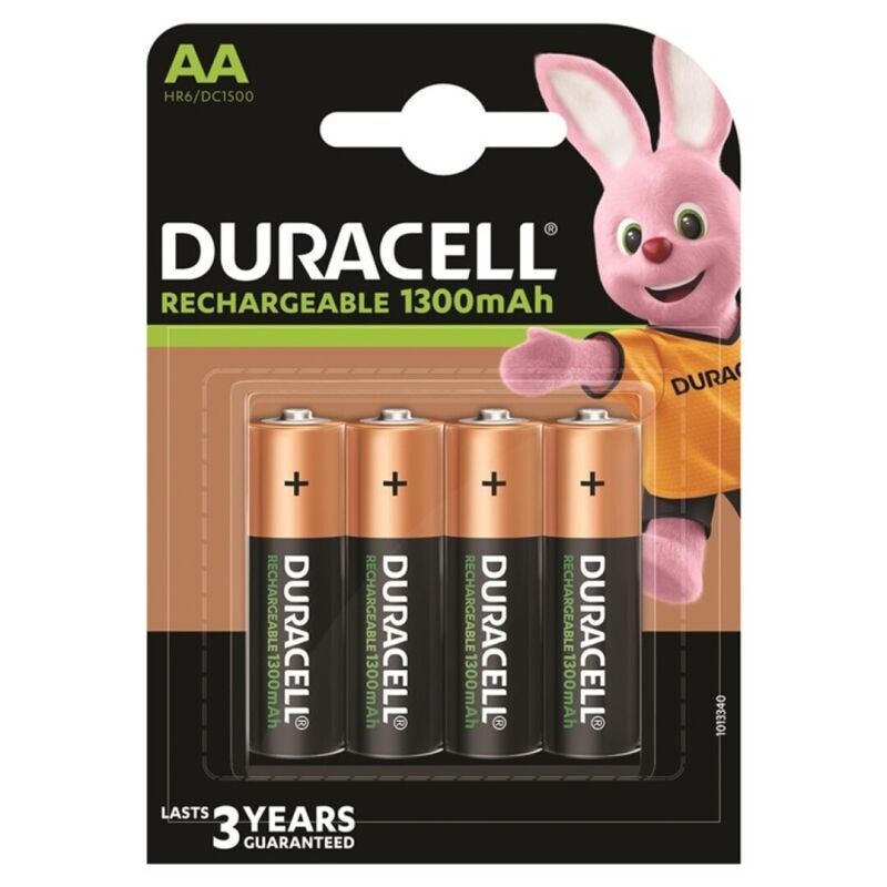DURACELL - OPLAADBARE BATTERIJ HR6 AA 1300mAh 4 STUKS