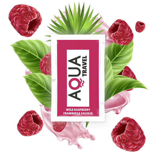 AQUA TRAVEL - Lubrifiant à base d'eau, saveur framboise sauvage, 6 ml