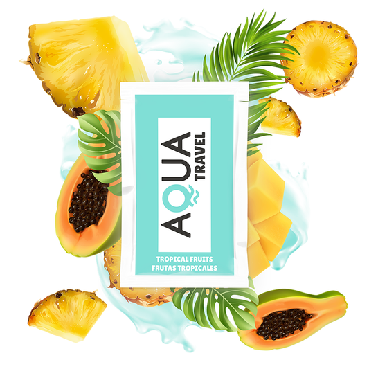AQUA TRAVEL - Lubrifiant à base d'eau, parfum fruits tropicaux, 6 ml