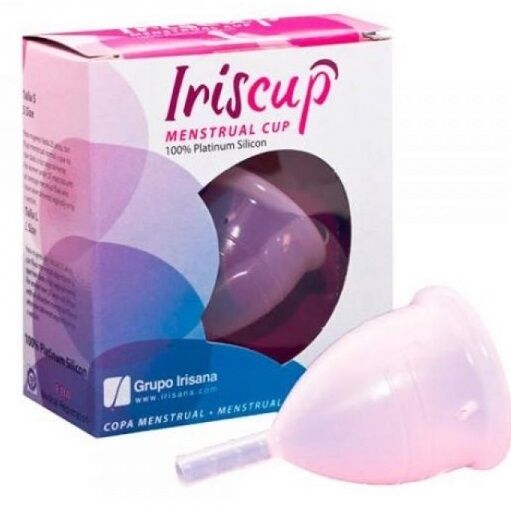 IRISCUP - KLEINE ROZE MAANDCUP A + GRATIS STERILISATORTAS