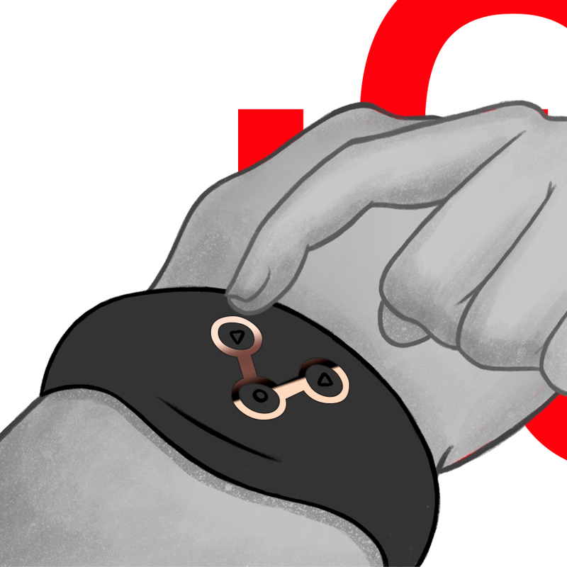 WATCHME - DRAADLOOS TECHNOLOGIE HORLOGE JETZWART EN KOPER