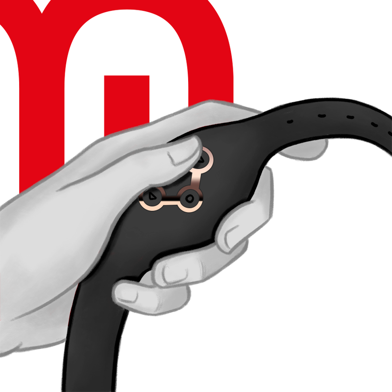 WATCHME - DRAADLOOS TECHNOLOGIE HORLOGE JETZWART EN KOPER