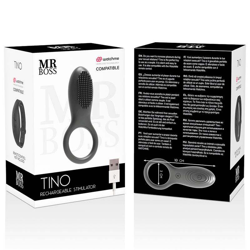 Bague stimulante MR BOSS - TINO compatible avec la technologie sans fil WatchMe