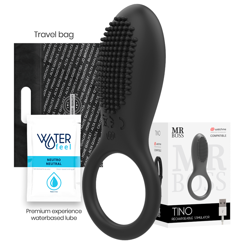 Bague stimulante MR BOSS - TINO compatible avec la technologie sans fil WatchMe