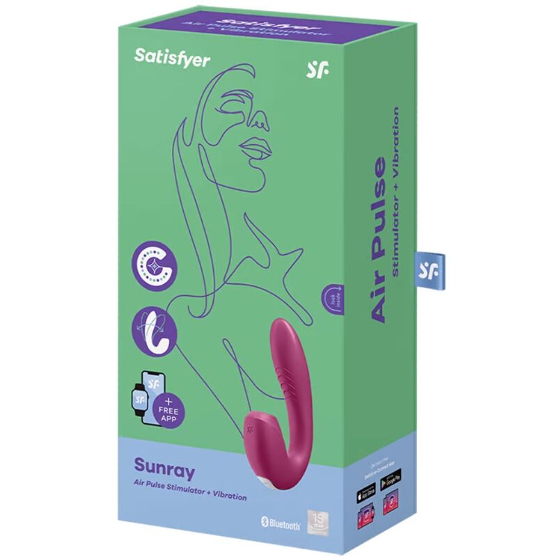 SATISFYER - SUNRAY STIMULATOR EN VIBRATOR APP ROOD