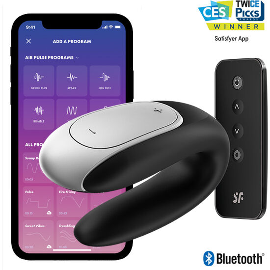 SATISFYER - VIBRATEUR DOUBLE FUN PARTNER NOIR