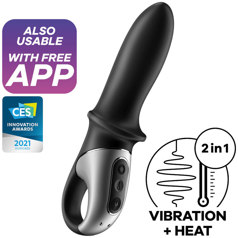 SATISFYER - HOT PASSION ANAL VIBRATOR APP ZWART