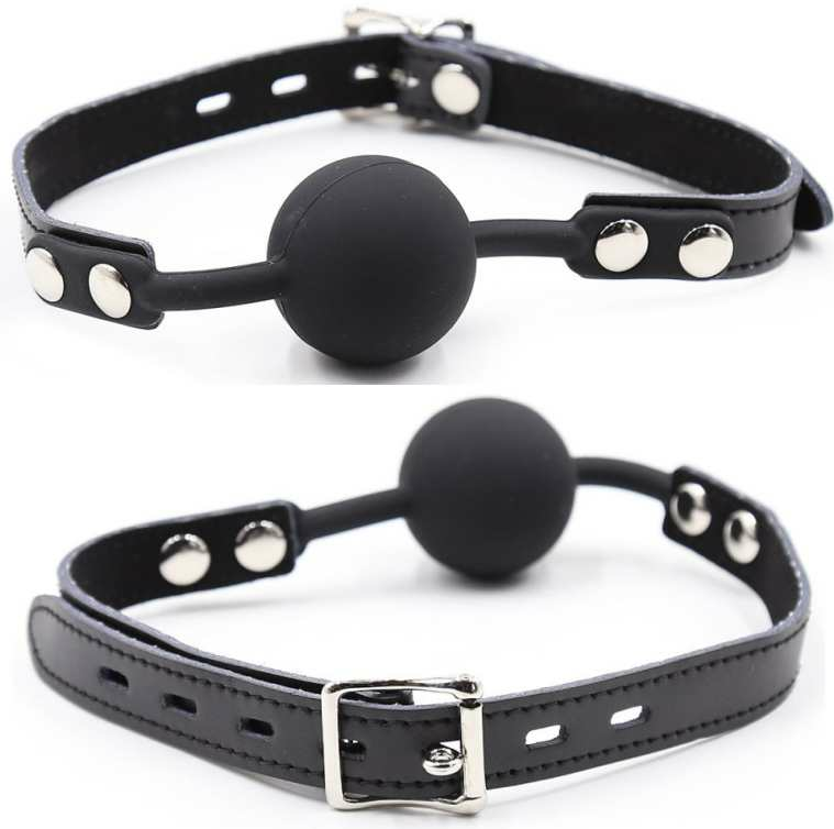 OHMAMA FETISH - SILICONEN BALL GAG MET LEDEREN RIEM (HANGSLOT INBEGREPEN)