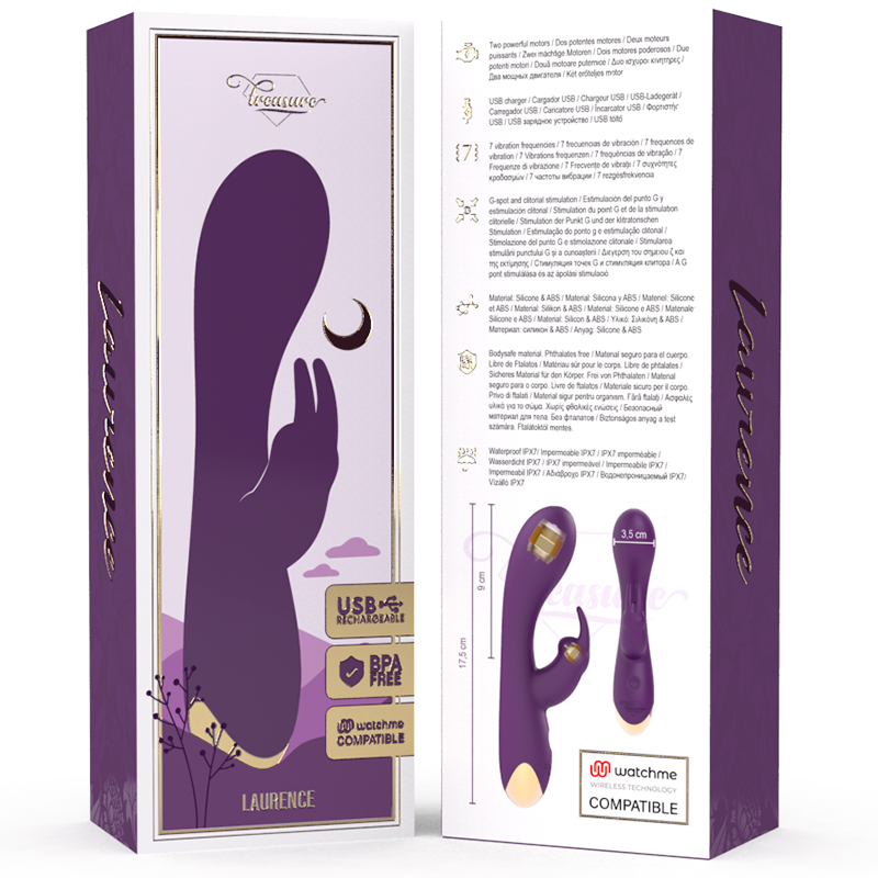 TREASURE - LAURENCE RABBIT VIBRATOR WATCHME DRAADLOZE TECHNOLOGIE COMPATIBEL