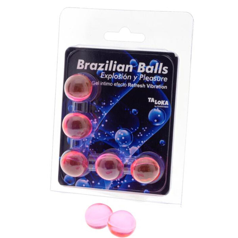 TALOKA - 5 BRAZILIAANSE BALLEN VERFRISSEND VIBREREND EFFECT OPWINDENDE GEL