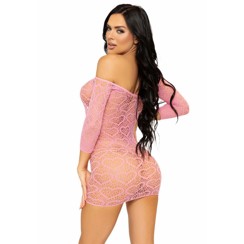 LEG AVENUE - Robe mini en résille à cœurs - Taille unique - Rouge