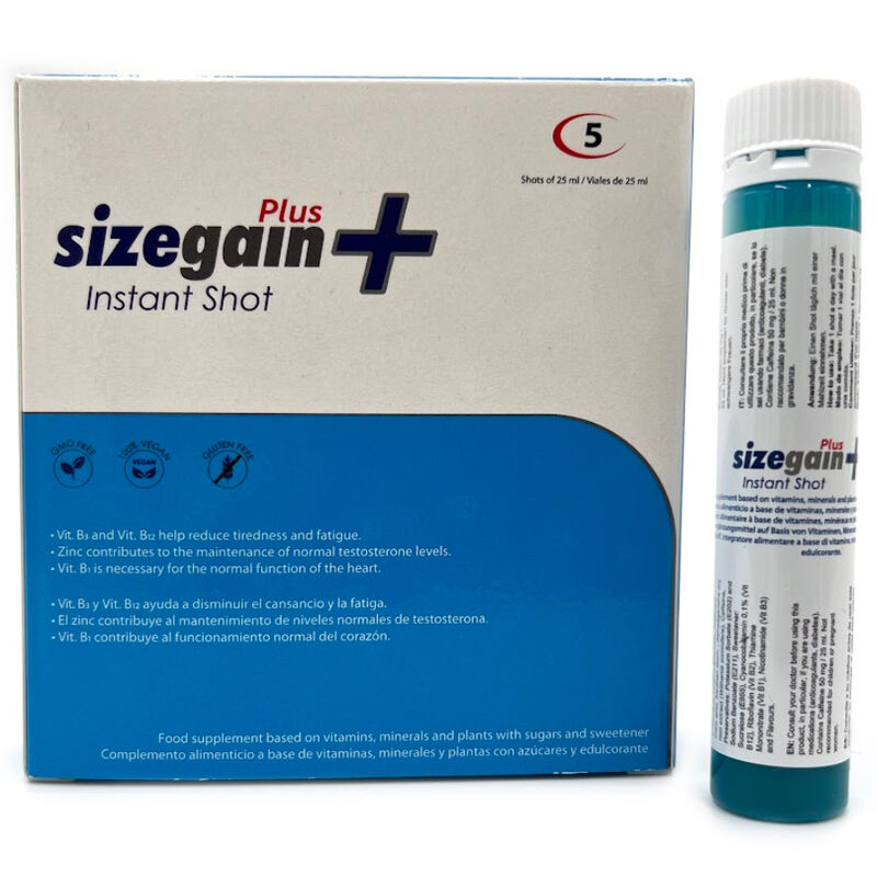 500 COSMETICA - SIZEGAIN PLUS INSTANT SHOT MALE ENERGIZER 5 STUKS