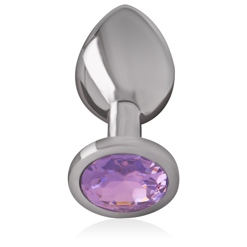 INTENSE - ALUMINIUM METALEN ANAAL PLUG MET VIOLET KRISTAL MAAT L