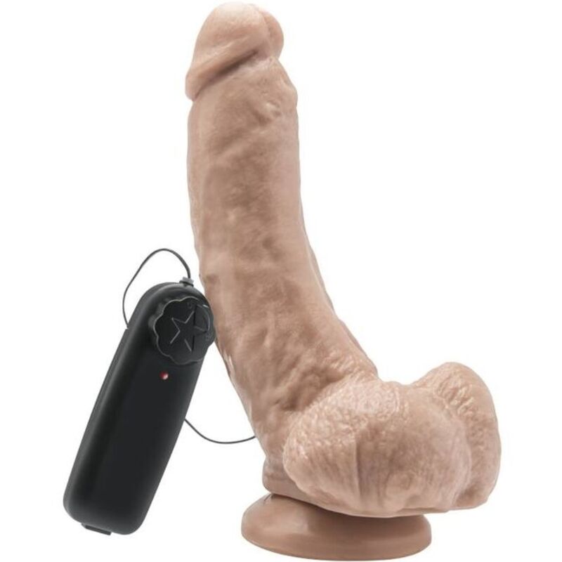 GET REAL - GODEMICHET 20,5 CM AVEC TESTICULES VIBRATEURS ET PEAU