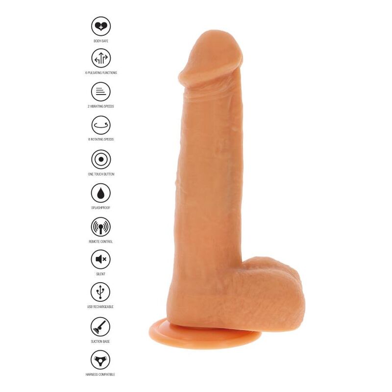GET REAL - ROTERENDE KRALEN TRILLENDE DILDO HUID
