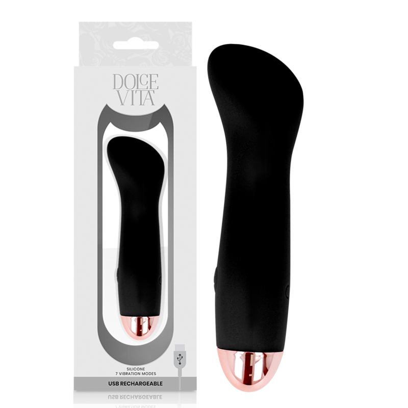 DOLCE VITA - OPLAADBARE VIBRATOR ONE BLACK 7 SNELHEDEN
