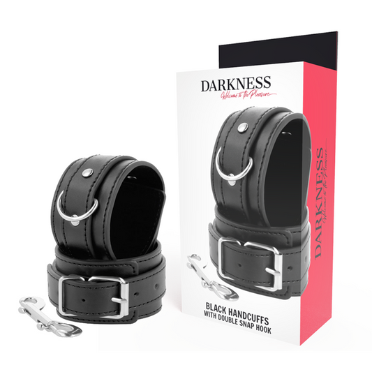 MENOTTES NOIRES DARKNESS - AJUSTABLES AVEC DOUBLE BANDE DE RENFORT