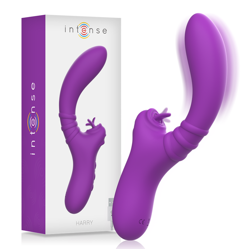 INTENSE - HARRY FLEXIBELE VIBRATOR MET PAARSE TONG