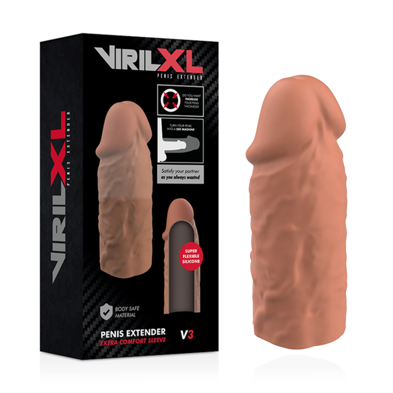 VIRILXL - VLOEIBARE SILICONEN V3 BRUINE PENISVERLENGING