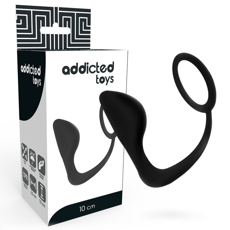 ADDICTED TOYS - ANALE PLUG MET ZWARTE PENISRING