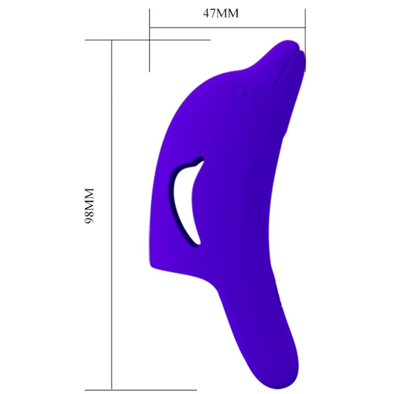 PRETTY LOVE - DELPHINI STIMULATEUR DE DOIGTS BLEU FONCÉ PUISSANT